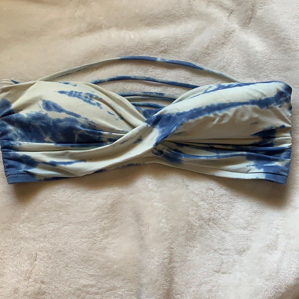 Tie dye strapless bikini top